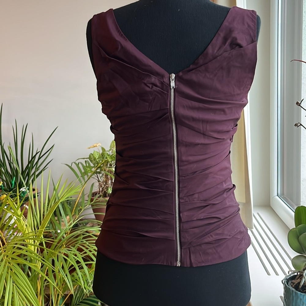 Ann Taylor burgundy sleeveless top - Picture 4 of 6